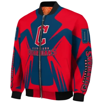 custom cleveland guardians spider mark navy blue red crocs bomber jacket best selling