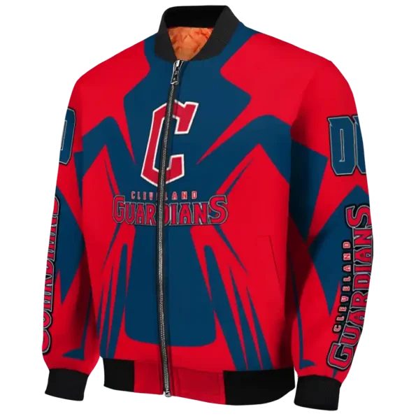 custom cleveland guardians spider mark navy blue red crocs bomber jacket best selling