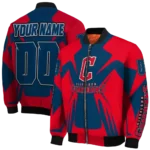 custom cleveland guardians spider mark navy blue red crocs bomber jacket best selling