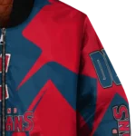 custom cleveland guardians spider mark navy blue red crocs bomber jacket best selling