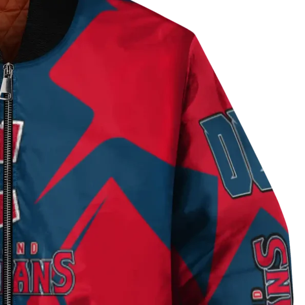 custom cleveland guardians spider mark navy blue red crocs bomber jacket premium grade
