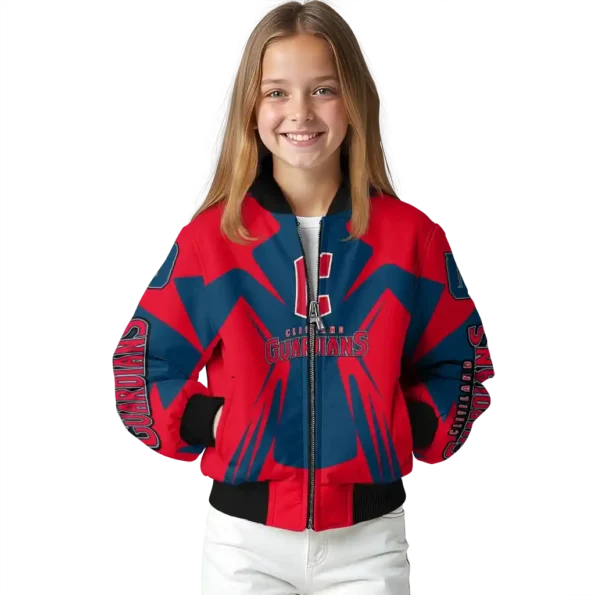 custom cleveland guardians spider mark navy blue red crocs bomber jacket top rated