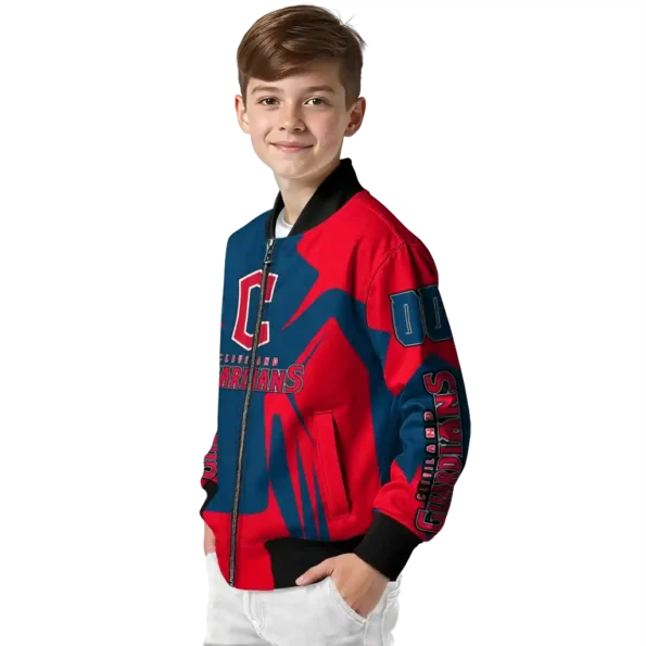 custom cleveland guardians spider mark navy blue red crocs bomber jacket trendy