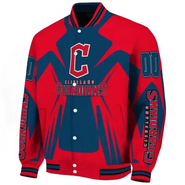 custom cleveland guardians spider mark navy blue red crocs varsity jacket best selling