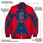 custom cleveland guardians spider mark navy blue red crocs varsity jacket best selling