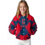 custom cleveland guardians spider mark navy blue red crocs varsity jacket best selling