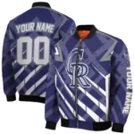 custom colorado rockies chevron angles blue bomber jacket best selling