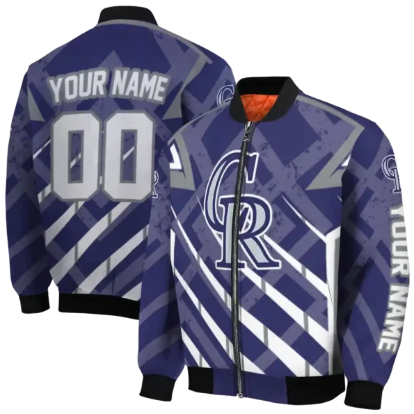 custom colorado rockies chevron angles blue bomber jacket fashion forward