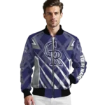 custom colorado rockies chevron angles blue bomber jacket best selling