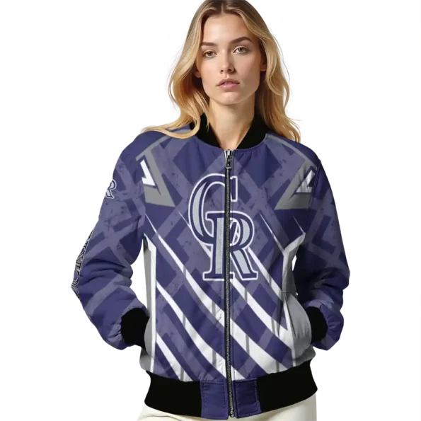 custom colorado rockies chevron angles blue bomber jacket latest model