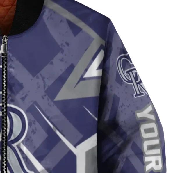 custom colorado rockies chevron angles blue bomber jacket premium grade