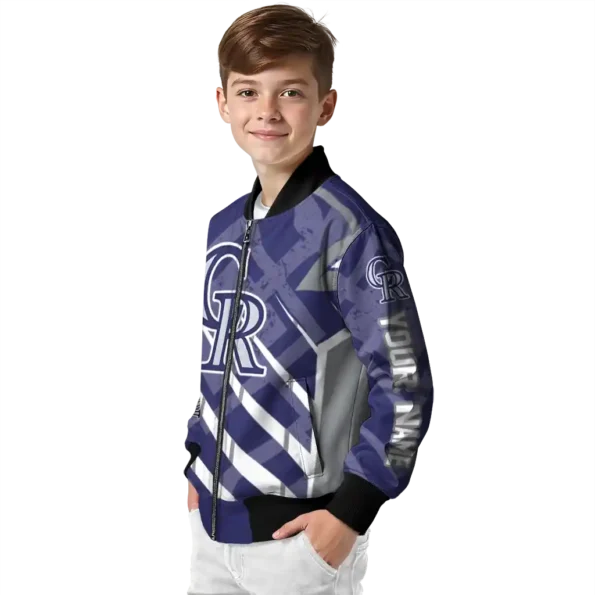 custom colorado rockies chevron angles blue bomber jacket trendy