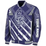 custom colorado rockies chevron angles blue varsity jacket best selling