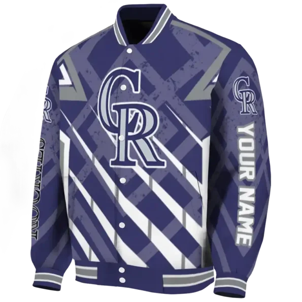 custom colorado rockies chevron angles blue varsity jacket best selling
