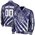 custom colorado rockies chevron angles blue varsity jacket best selling