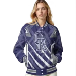 custom colorado rockies chevron angles blue varsity jacket best selling