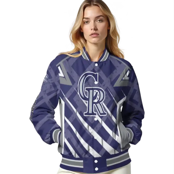 custom colorado rockies chevron angles blue varsity jacket latest model