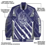 custom colorado rockies chevron angles blue varsity jacket best selling