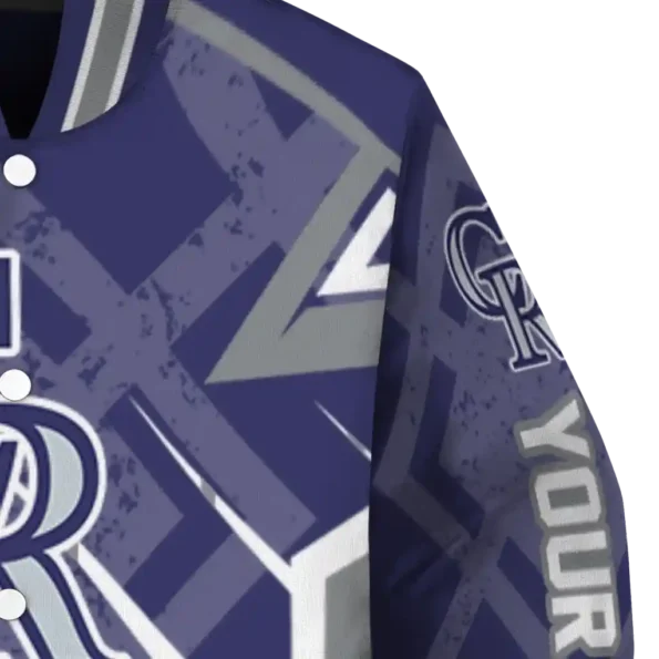 custom colorado rockies chevron angles blue varsity jacket premium grade