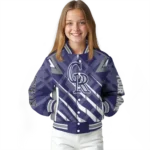 custom colorado rockies chevron angles blue varsity jacket best selling