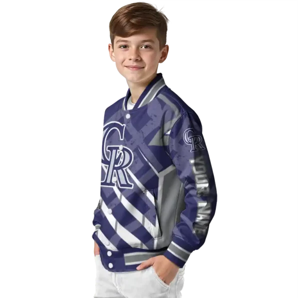 custom colorado rockies chevron angles blue varsity jacket trendy