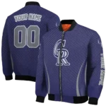 custom colorado rockies chevron arrow blue bomber jacket best selling