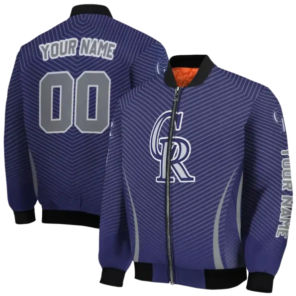 custom colorado rockies chevron arrow blue bomber jacket fashion forward