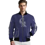 custom colorado rockies chevron arrow blue bomber jacket best selling