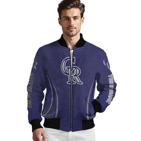 custom colorado rockies chevron arrow blue bomber jacket high quality