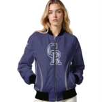 custom colorado rockies chevron arrow blue bomber jacket best selling
