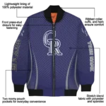 custom colorado rockies chevron arrow blue bomber jacket best selling