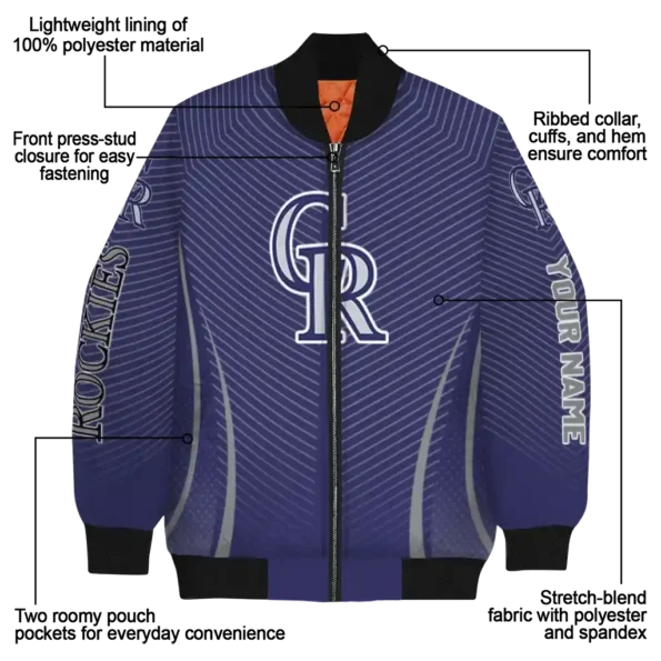 custom colorado rockies chevron arrow blue bomber jacket new arrival