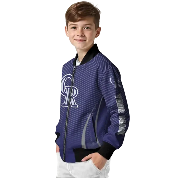 custom colorado rockies chevron arrow blue bomber jacket trendy