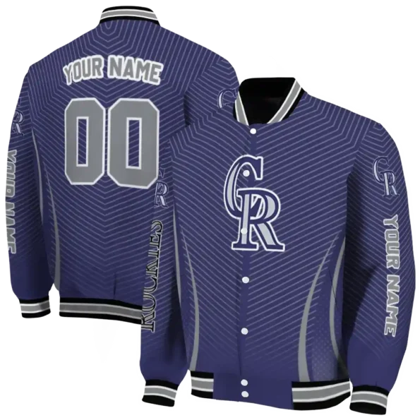 custom colorado rockies chevron arrow blue varsity jacket fashion forward