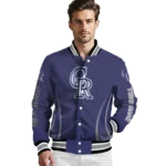 custom colorado rockies chevron arrow blue varsity jacket best selling