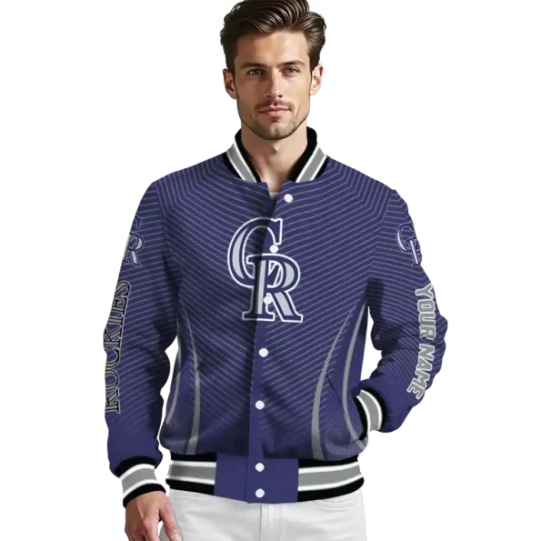 custom colorado rockies chevron arrow blue varsity jacket high quality