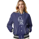 custom colorado rockies chevron arrow blue varsity jacket best selling