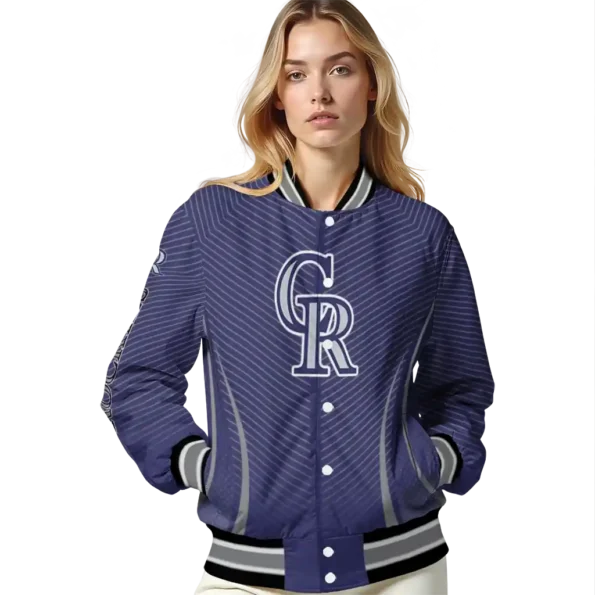 custom colorado rockies chevron arrow blue varsity jacket latest model