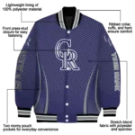 custom colorado rockies chevron arrow blue varsity jacket best selling