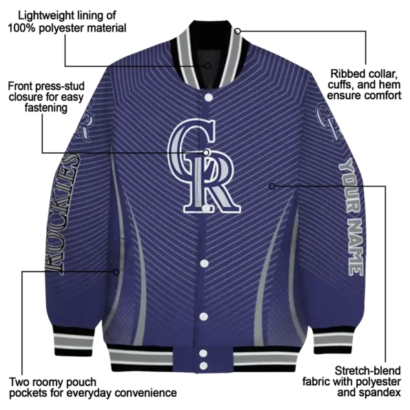 custom colorado rockies chevron arrow blue varsity jacket new arrival