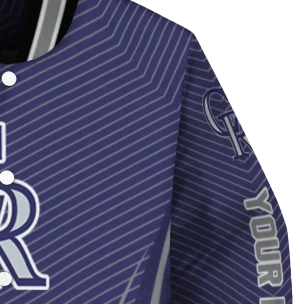 custom colorado rockies chevron arrow blue varsity jacket premium grade