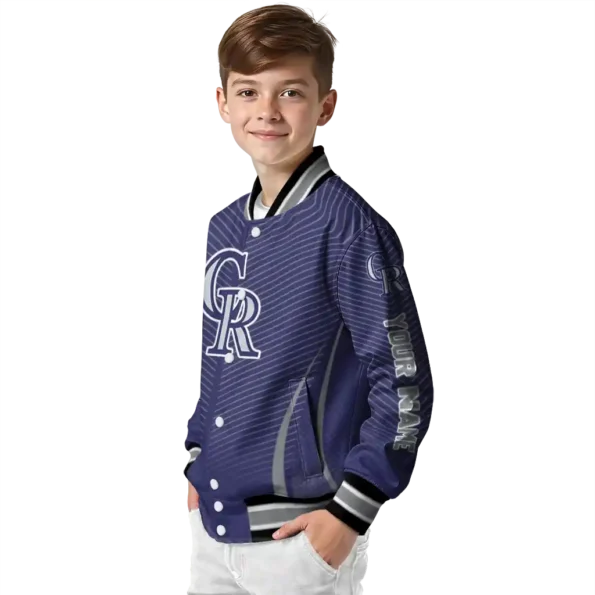 custom colorado rockies chevron arrow blue varsity jacket trendy