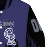 custom colorado rockies flame border blue black varsity jacket best selling