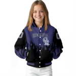 custom colorado rockies flame border blue black varsity jacket best selling