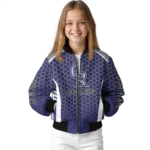 custom colorado rockies hexagon grid blue bomber jacket best selling