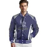 custom colorado rockies hexagon grid blue varsity jacket best selling