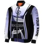 custom colorado rockies mesh effect blue black bomber jacket best selling