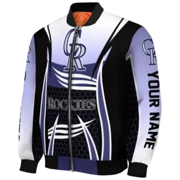 custom colorado rockies mesh effect blue black bomber jacket best selling