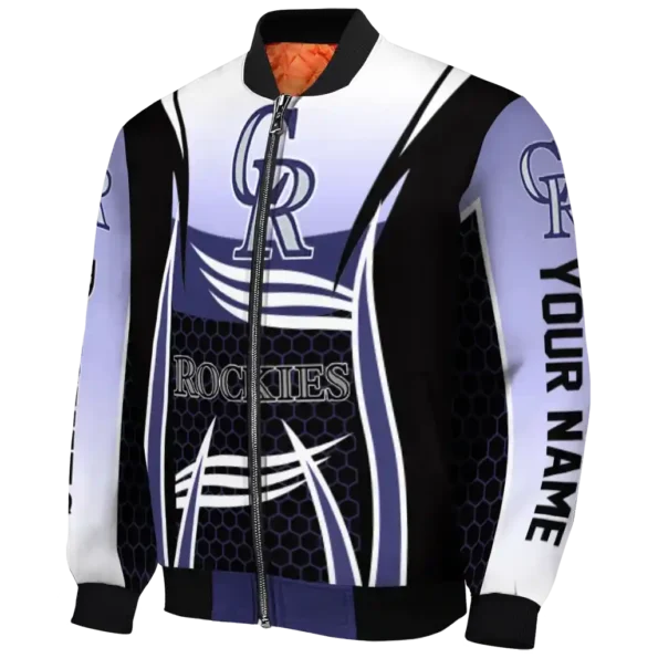 custom colorado rockies mesh effect blue black bomber jacket best selling