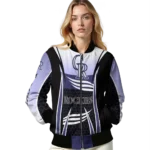 custom colorado rockies mesh effect blue black bomber jacket best selling